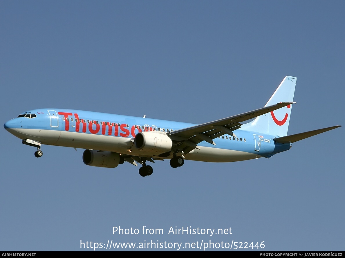 Aircraft Photo of G-CDZL | Boeing 737-804 | Thomsonfly | AirHistory.net #522446