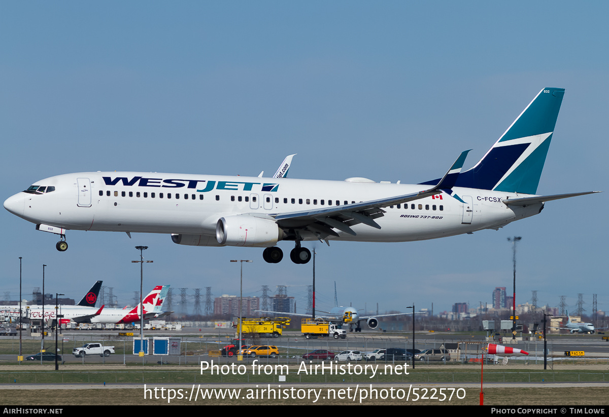 Aircraft Photo of C-FCSX | Boeing 737-8CT | WestJet | AirHistory.net #522570