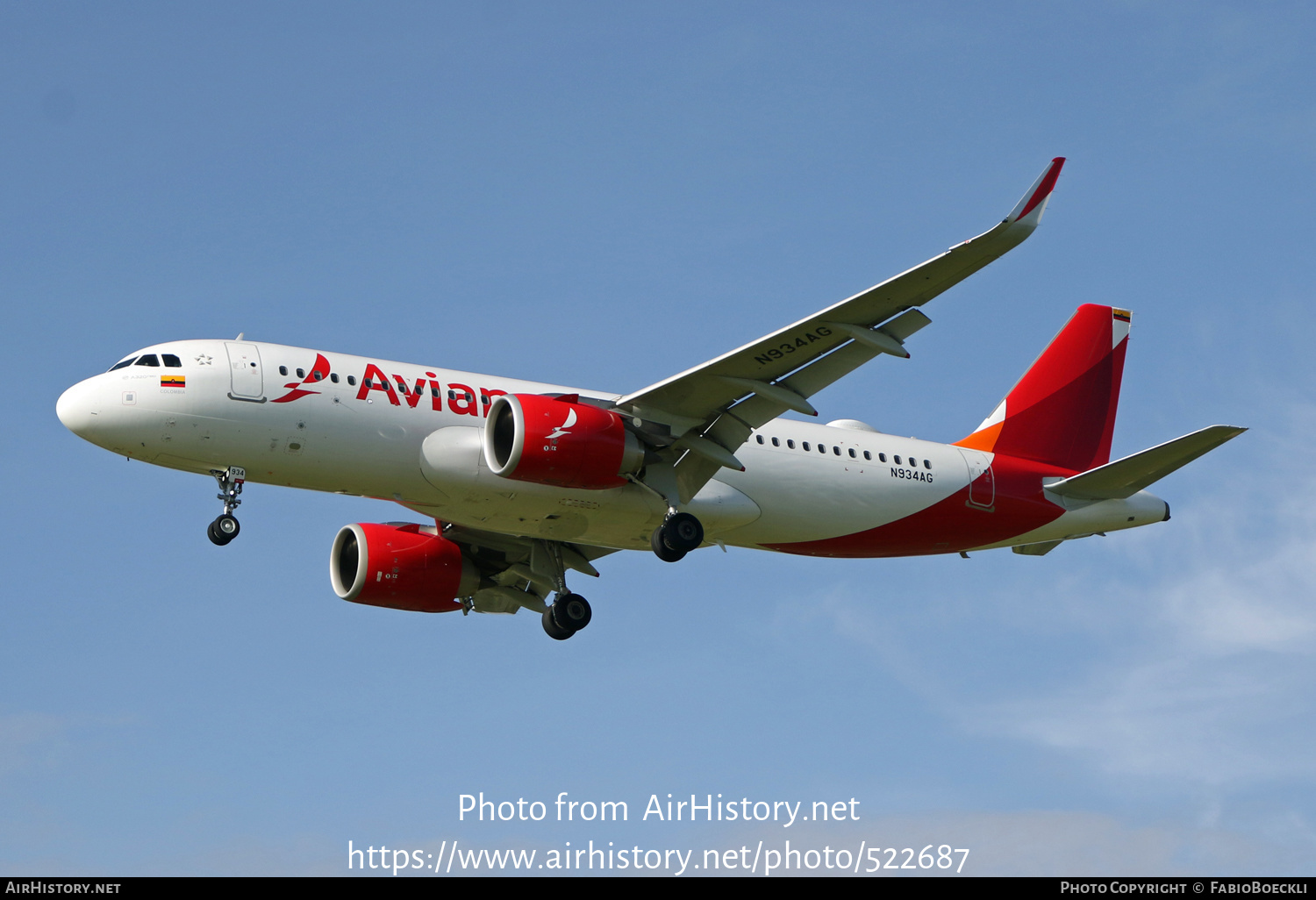 Aircraft Photo of N934AG | Airbus A320-251N | Avianca | AirHistory.net #522687