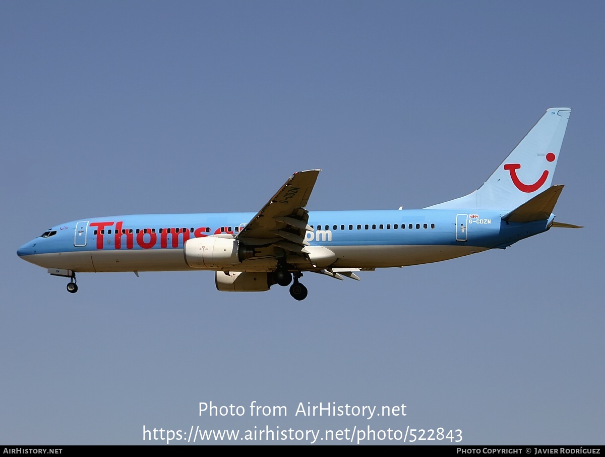 Aircraft Photo of G-CDZM | Boeing 737-804 | Thomsonfly | AirHistory.net #522843