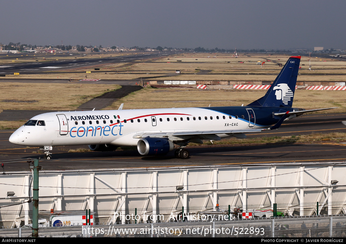 Aircraft Photo of XA-CAC | Embraer 190LR (ERJ-190-100LR) | AeroMéxico Connect | AirHistory.net #522893