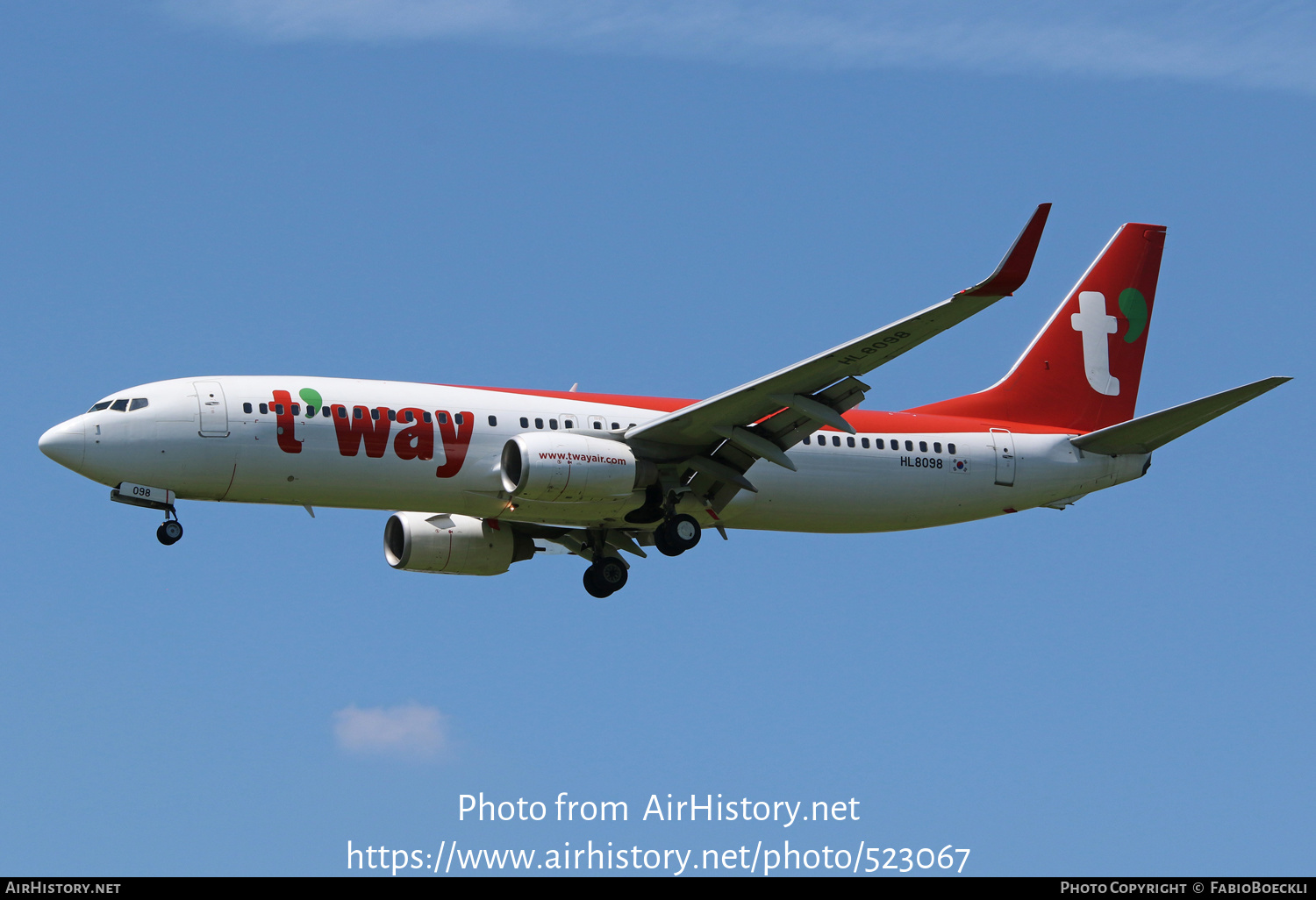 Aircraft Photo of HL8098 | Boeing 737-8KN | T'way Air | AirHistory.net #523067