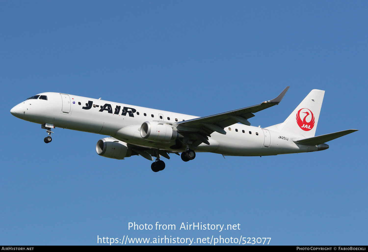 Aircraft Photo of JA251J | Embraer 190STD (ERJ-190-100STD) | J-Air | AirHistory.net #523077