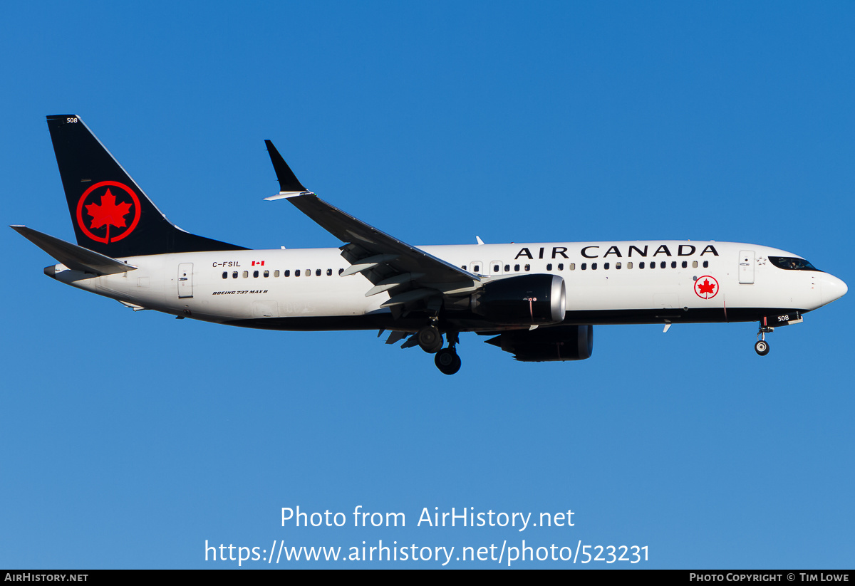 Aircraft Photo of C-FSIL | Boeing 737-8 Max 8 | Air Canada | AirHistory.net #523231