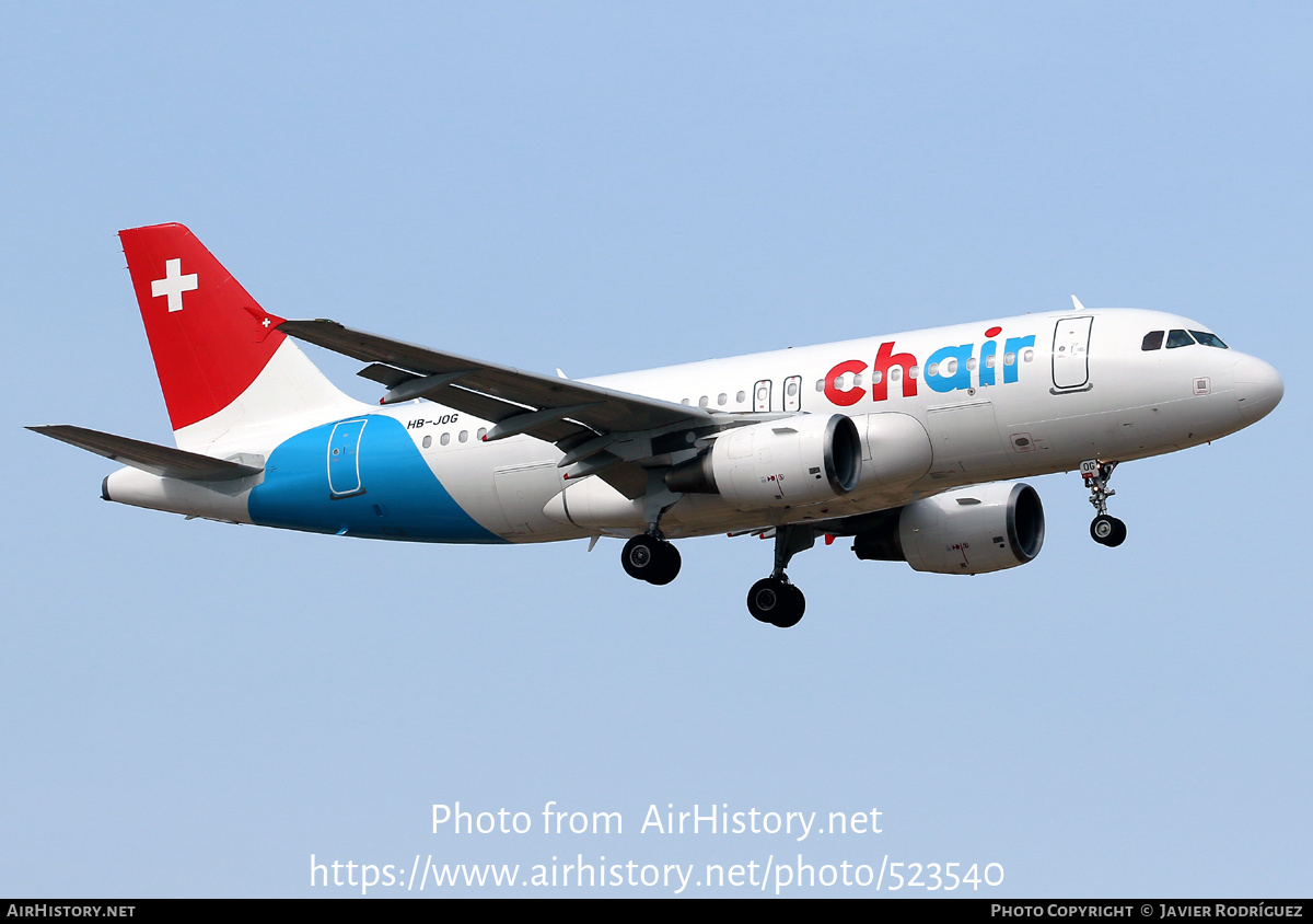 Aircraft Photo of HB-JOG | Airbus A319-112 | Chair Airlines | AirHistory.net #523540