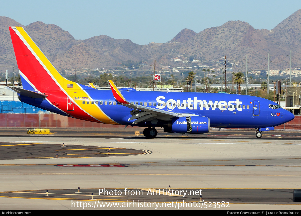 Aircraft Photo of N443WN | Boeing 737-7H4 | Southwest Airlines | AirHistory.net #523582