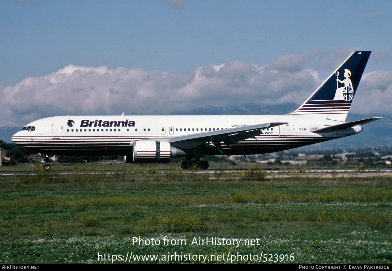 Aircraft Photo of G-BYAA | Boeing 767-204/ER | Britannia Airways | AirHistory.net #523916