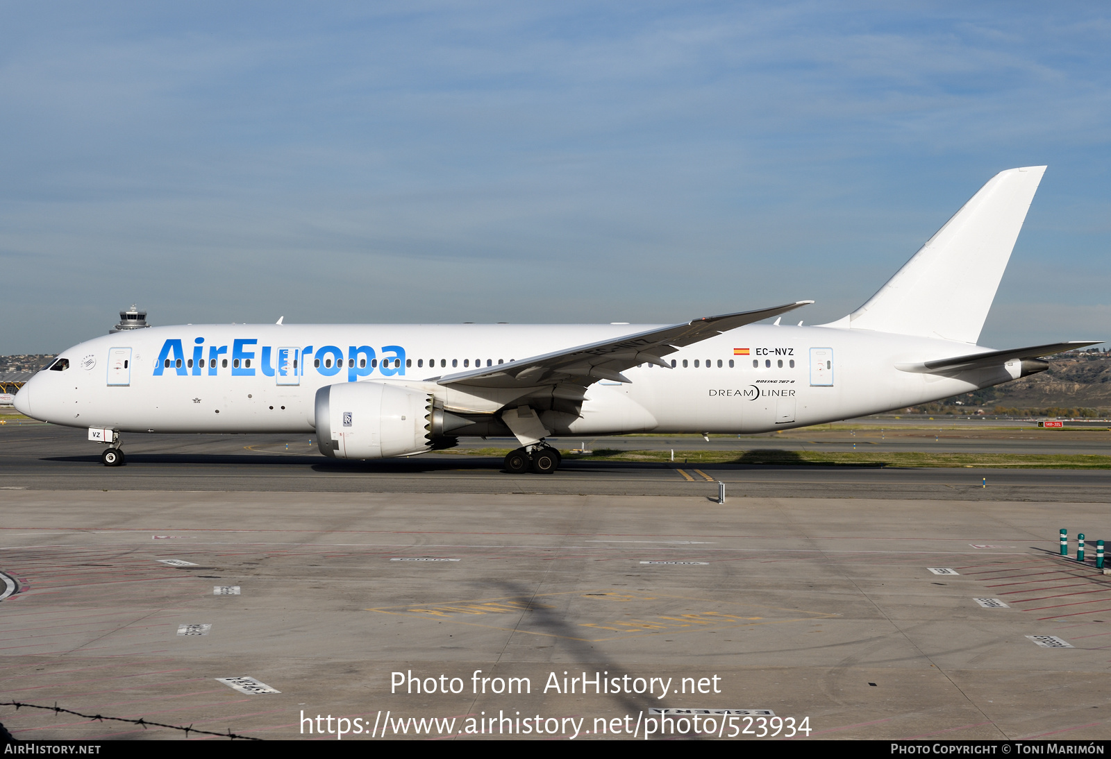 Aircraft Photo of EC-NVZ | Boeing 787-8 Dreamliner | Air Europa | AirHistory.net #523934