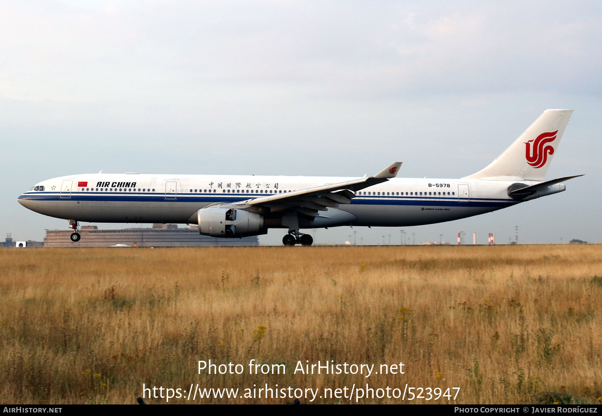 Aircraft Photo of B-5978 | Airbus A330-343E | Air China | AirHistory.net #523947