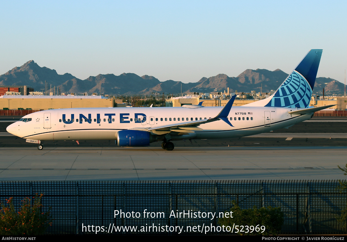 Aircraft Photo of N77518 | Boeing 737-824 | United Airlines | AirHistory.net #523969