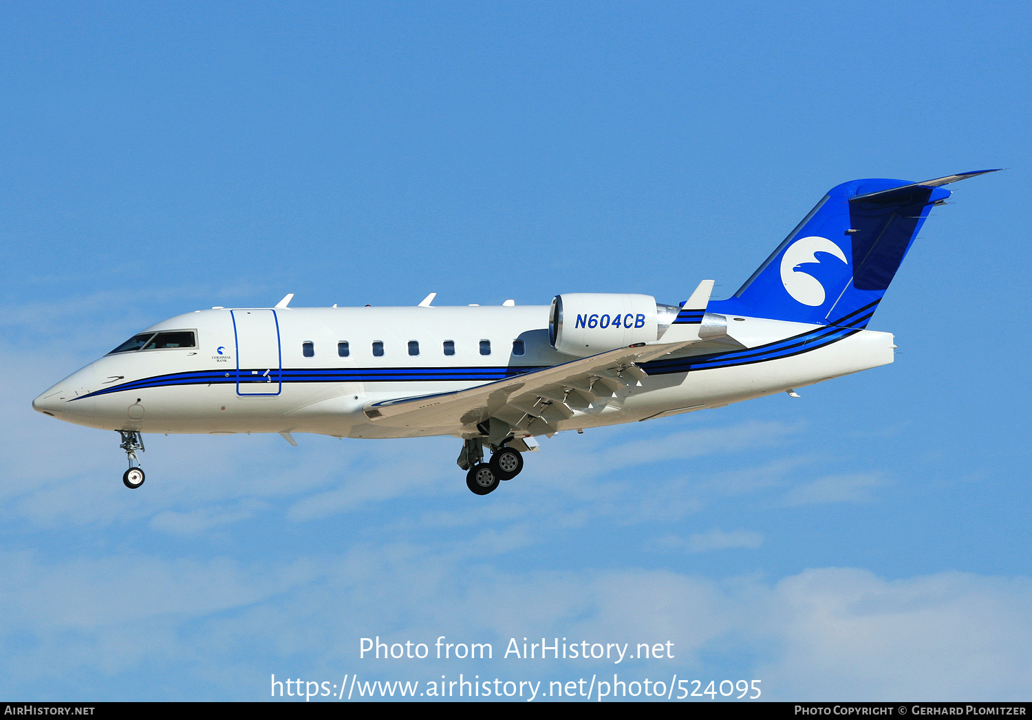 Aircraft Photo of N604CB | Bombardier Challenger 604 (CL-600-2B16) | Colonial Bank | AirHistory.net #524095