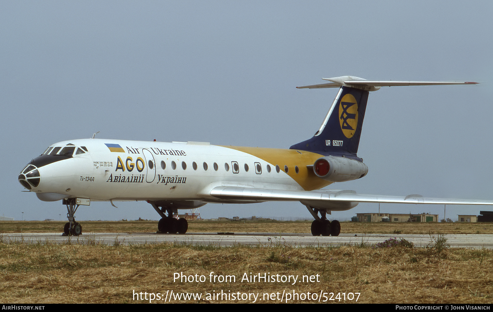 Aircraft Photo of UR-65077 | Tupolev Tu-134A-3 | Air Ukraine | AirHistory.net #524107