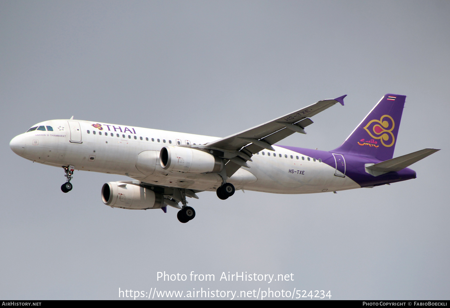 Aircraft Photo of HS-TXE | Airbus A320-232 | Thai Airways International | AirHistory.net #524234