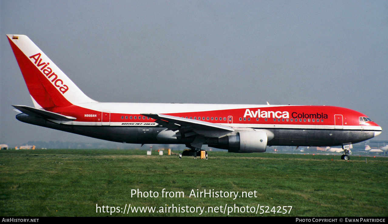 Aircraft Photo of N988AN | Boeing 767-284/ER | Avianca | AirHistory.net #524257