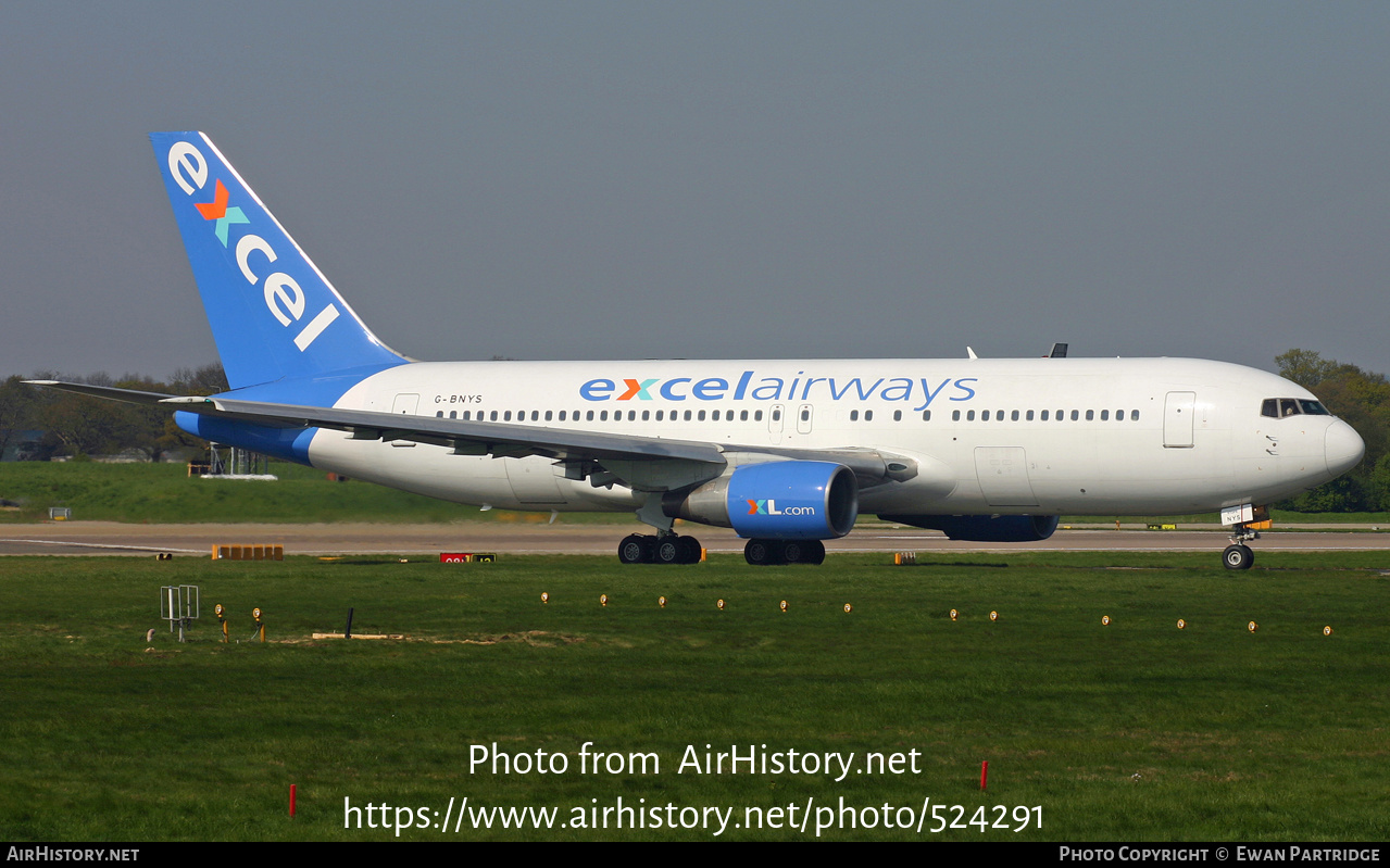 Aircraft Photo of G-BNYS | Boeing 767-204/ER | Excel Airways | AirHistory.net #524291