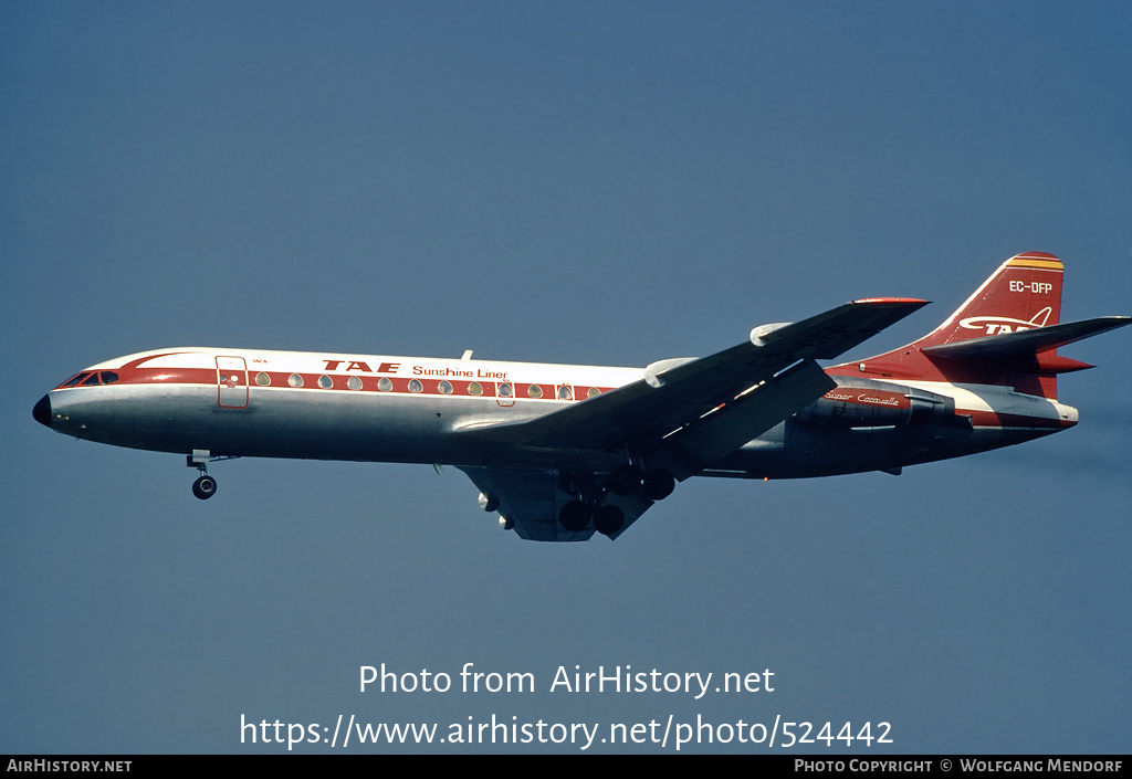 Aircraft Photo of EC-DFP | Sud SE-210 Caravelle 10B3 Super B | TAE - Trabajos Aéreos y Enlaces | AirHistory.net #524442