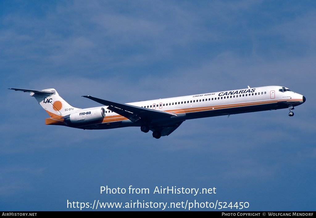 Aircraft Photo of EC-EFU | McDonnell Douglas MD-83 (DC-9-83) | Líneas Aéreas Canarias - LAC | AirHistory.net #524450