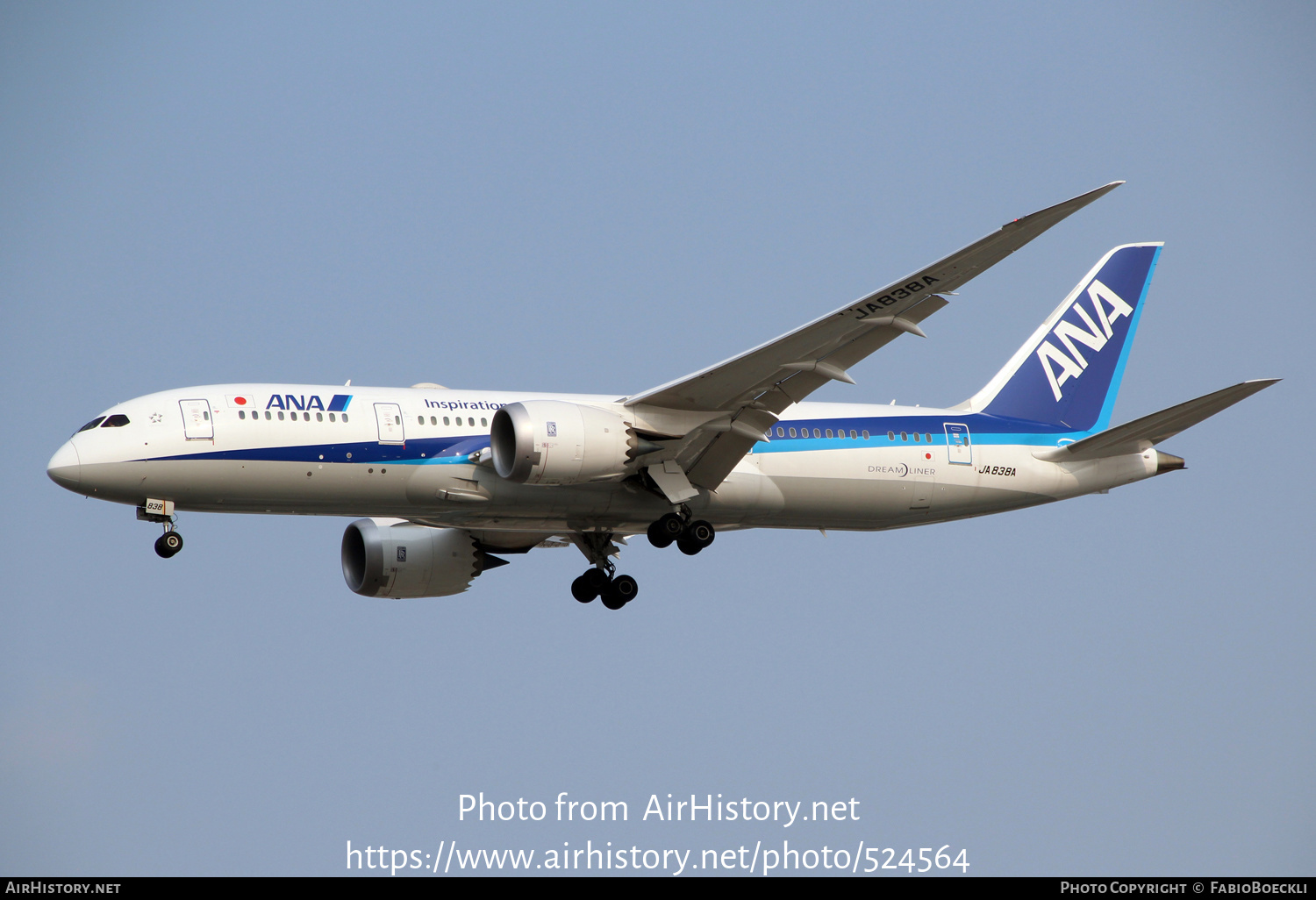 Aircraft Photo of JA838A | Boeing 787-8 Dreamliner | All Nippon Airways - ANA | AirHistory.net #524564