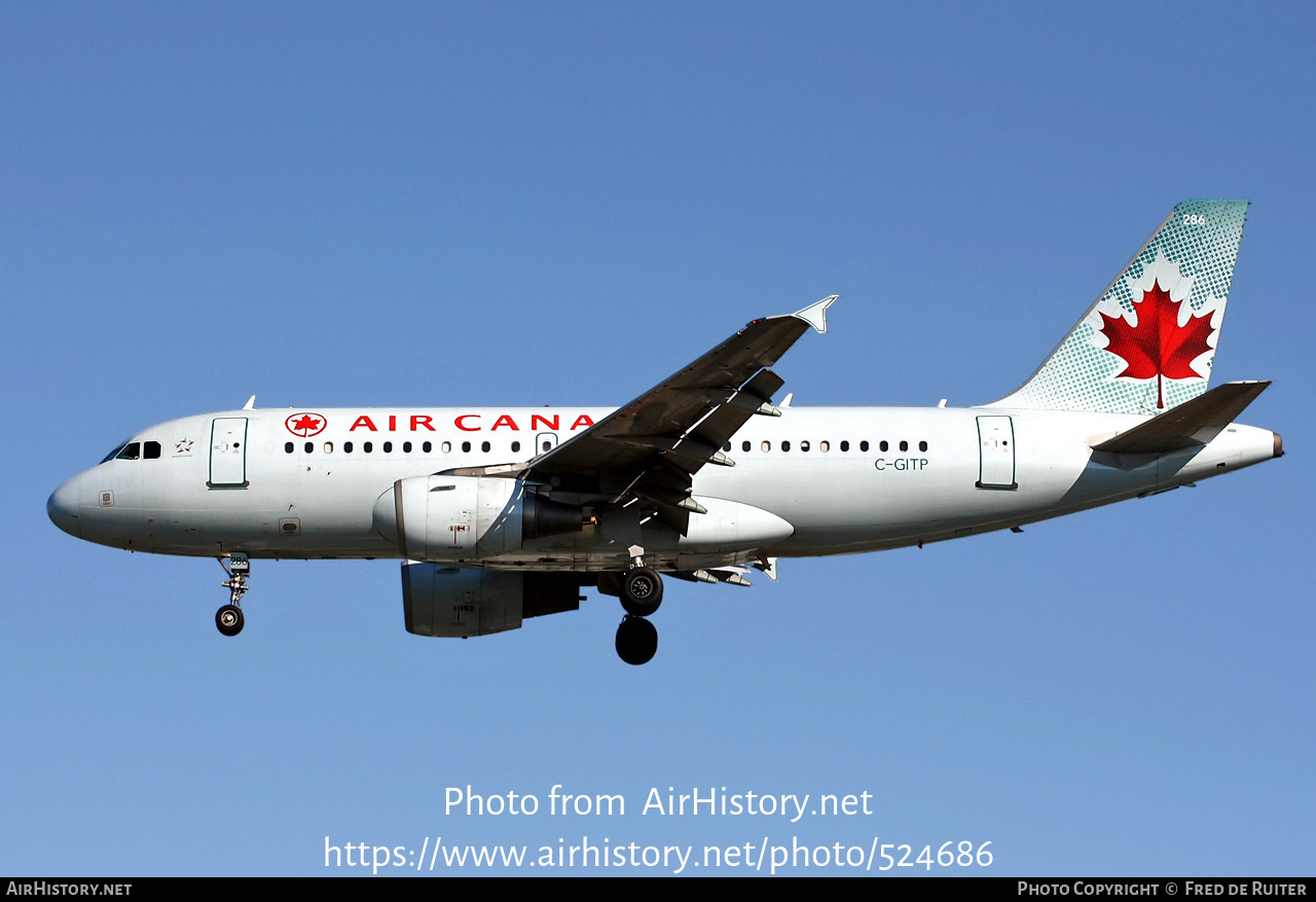 Aircraft Photo of C-GITP | Airbus A319-112 | Air Canada | AirHistory.net #524686