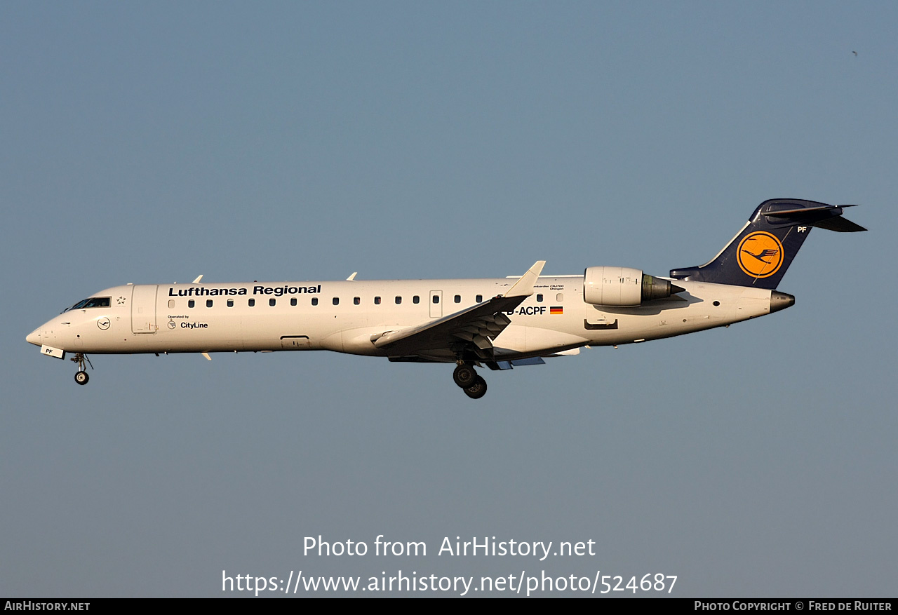 Aircraft Photo of D-ACPF | Bombardier CRJ-701ER (CL-600-2C10) | Lufthansa Regional | AirHistory.net #524687