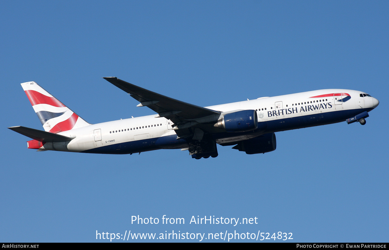 Aircraft Photo of G-YMMD | Boeing 777-236/ER | British Airways | AirHistory.net #524832