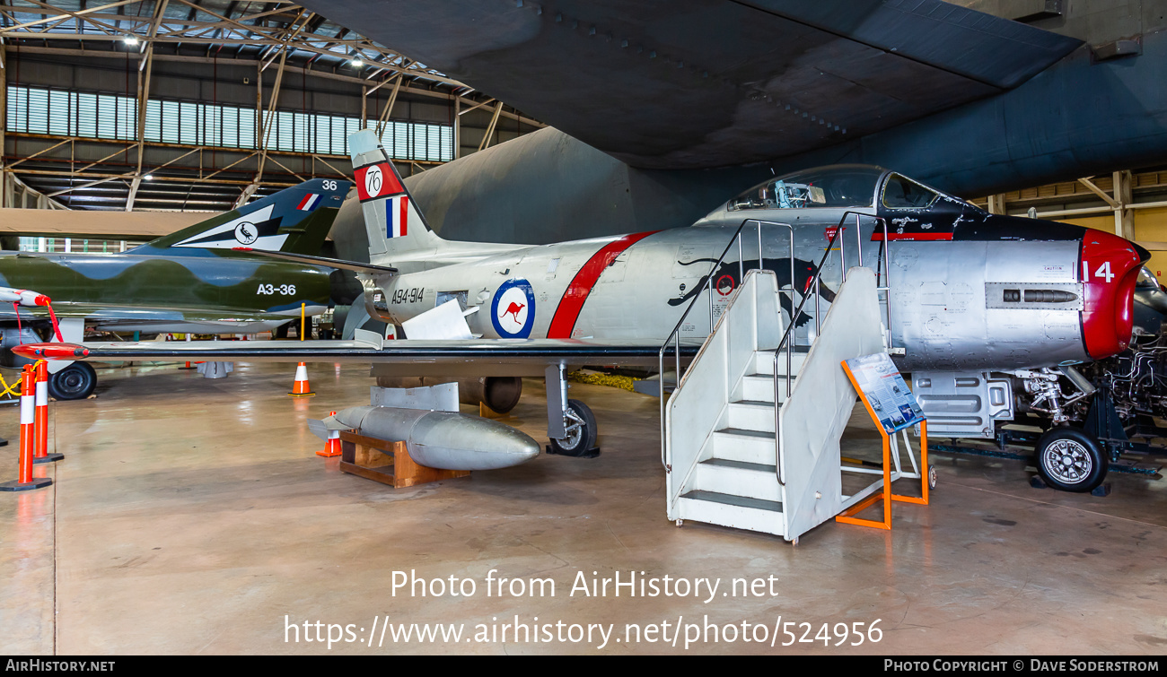 Aircraft Photo of A94-914 | Commonwealth CA-27 Sabre Mk32 | Australia - Air Force | AirHistory.net #524956