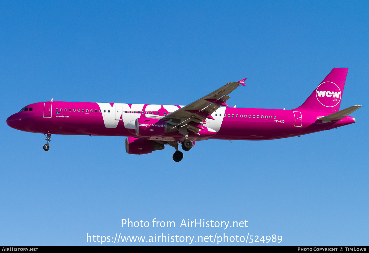 Aircraft Photo of TF-KID | Airbus A321-211 | WOW Air | AirHistory.net #524989