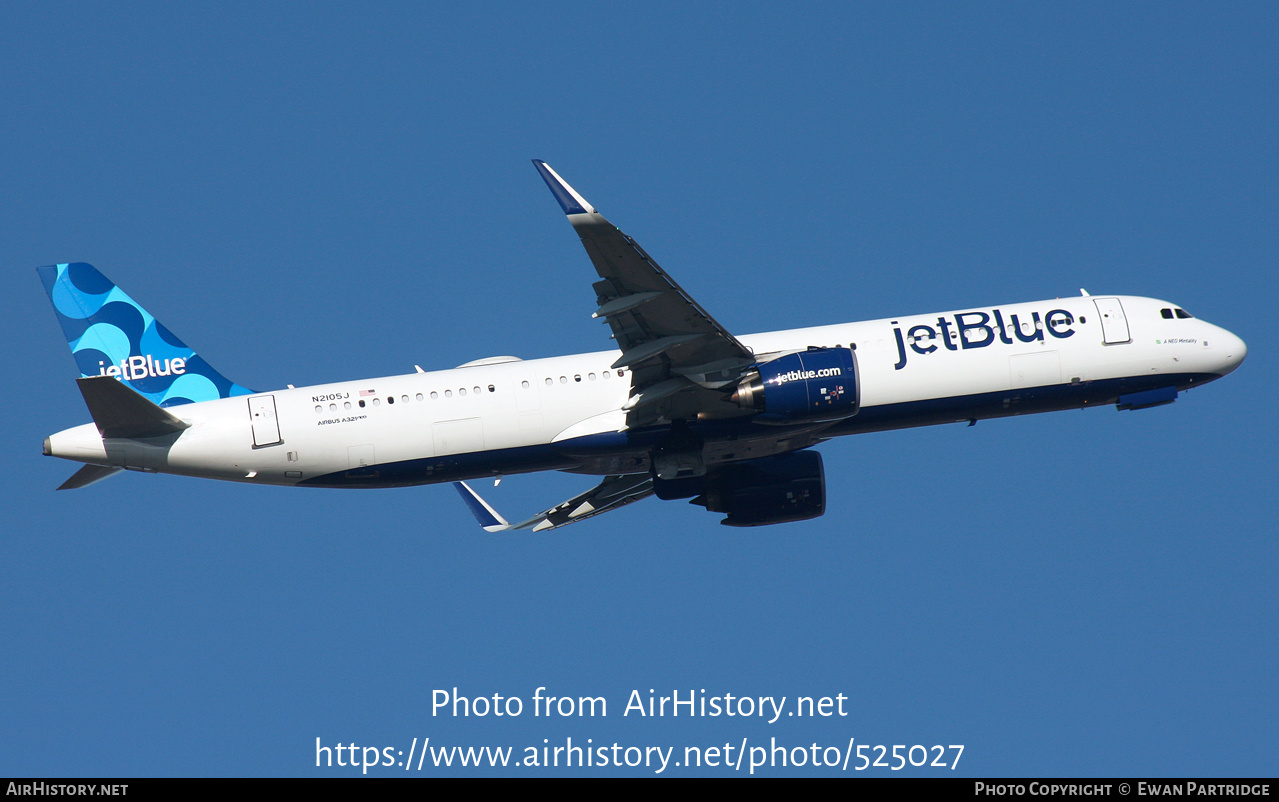 Aircraft Photo of N2105J | Airbus A321-271NX | JetBlue Airways ...