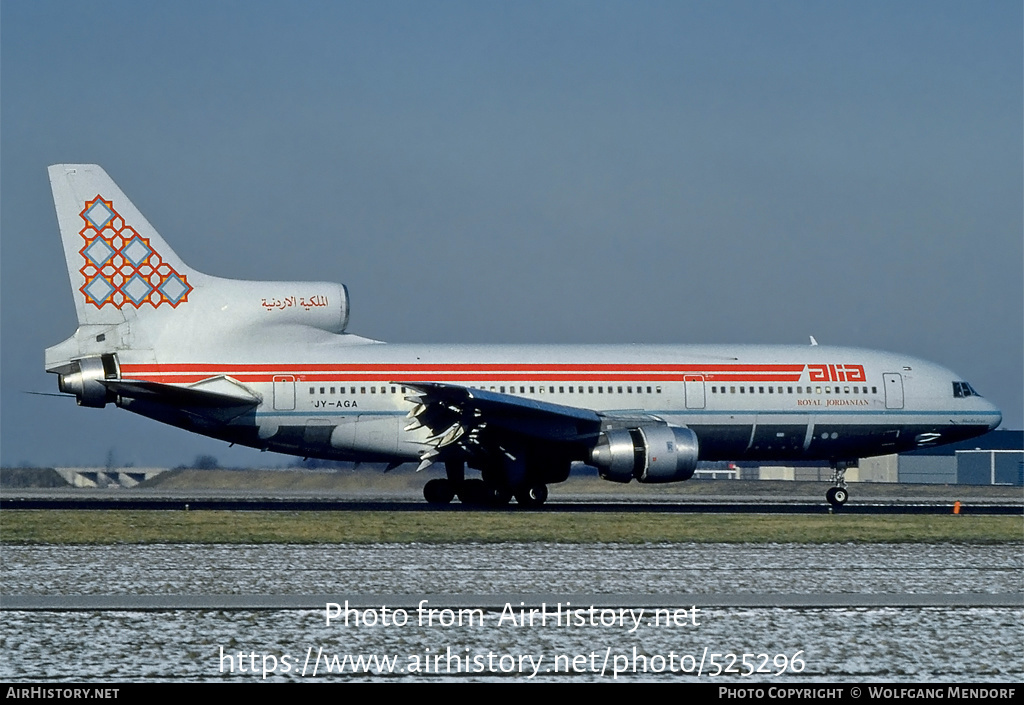 Aircraft Photo of JY-AGA | Lockheed L-1011-385-3 TriStar 500 | Alia - The Royal Jordanian Airline | AirHistory.net #525296