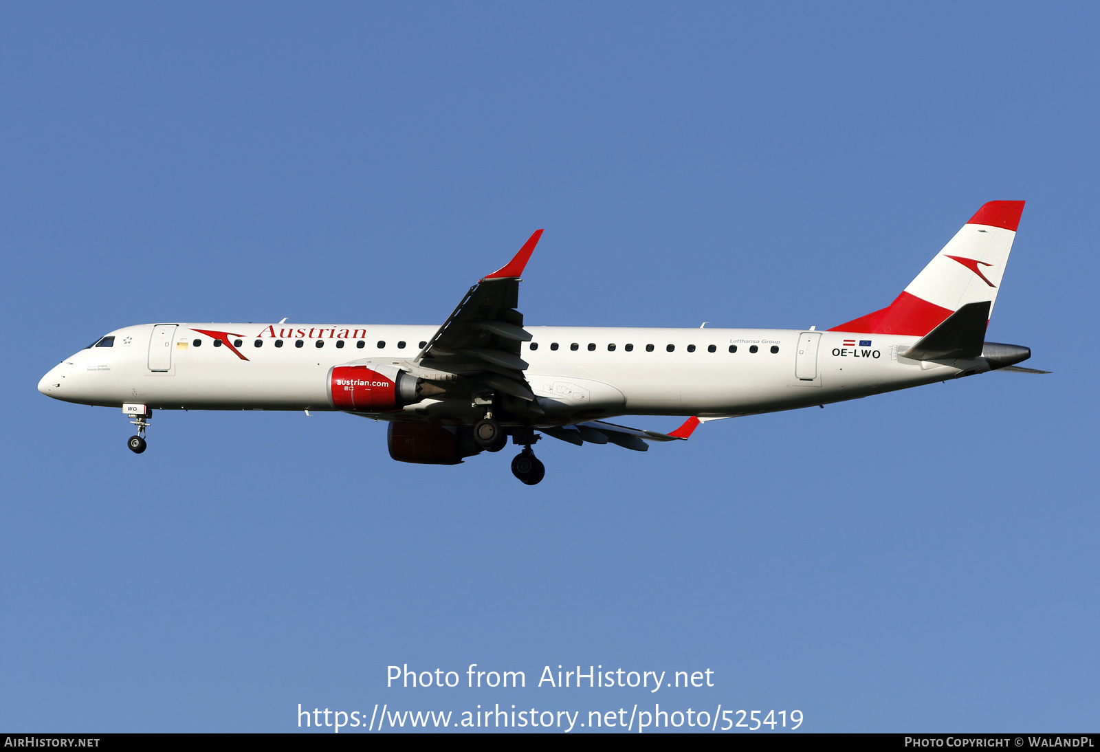 Aircraft Photo of OE-LWO | Embraer 195LR (ERJ-190-200LR) | Austrian Airlines | AirHistory.net #525419