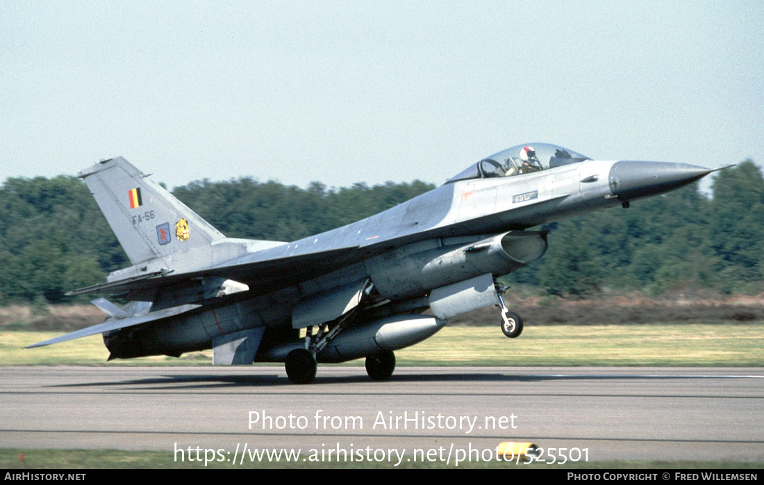 Aircraft Photo of FA-56 | General Dynamics F-16A Fighting Falcon | Belgium - Air Force | AirHistory.net #525501