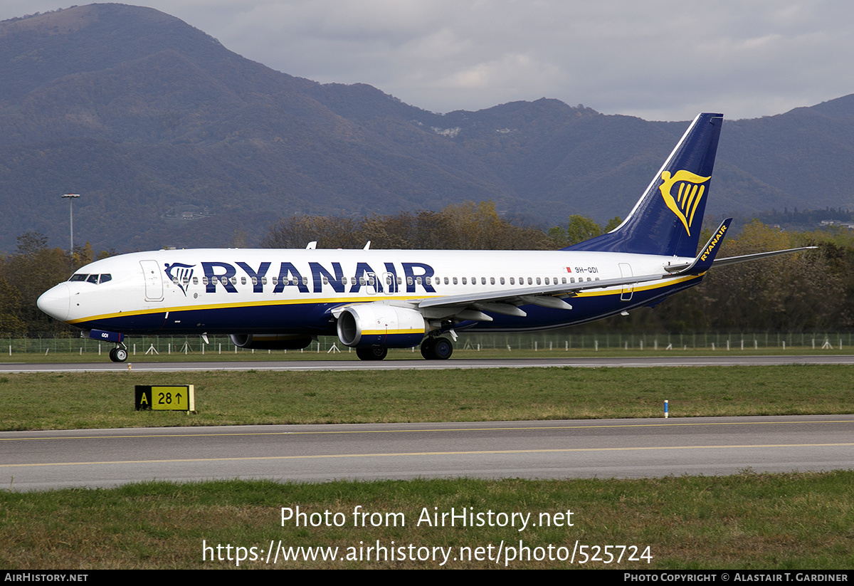 Aircraft Photo of 9H-QDI | Boeing 737-800 | Ryanair | AirHistory.net #525724