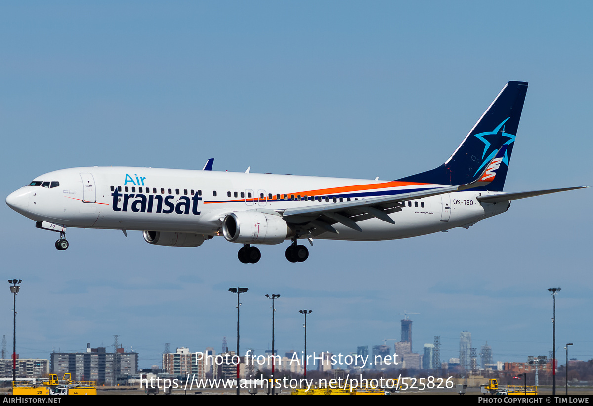 Aircraft Photo of OK-TSO | Boeing 737-8GQ | Air Transat | AirHistory.net #525826