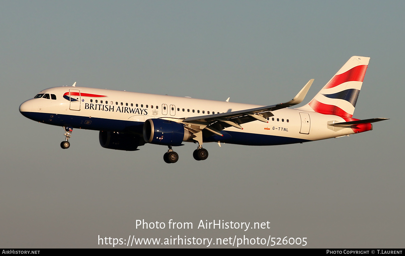 Aircraft Photo of G-TTNL | Airbus A320-251N | British Airways | AirHistory.net #526005