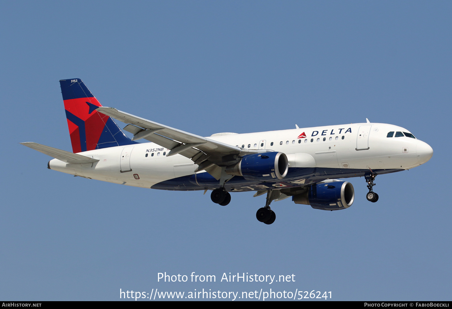 Aircraft Photo of N352NB | Airbus A319-114 | Delta Air Lines | AirHistory.net #526241