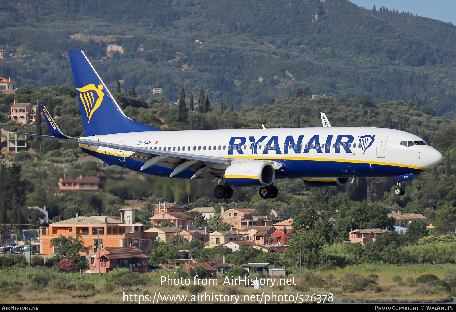 Aircraft Photo of 9H-QAN | Boeing 737-800 | Ryanair | AirHistory.net #526378