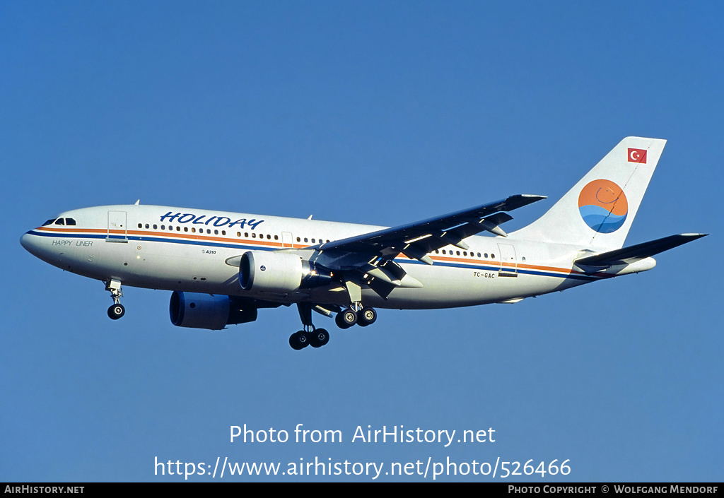 Aircraft Photo of TC-GAC | Airbus A310-222 | Holiday Airlines | AirHistory.net #526466