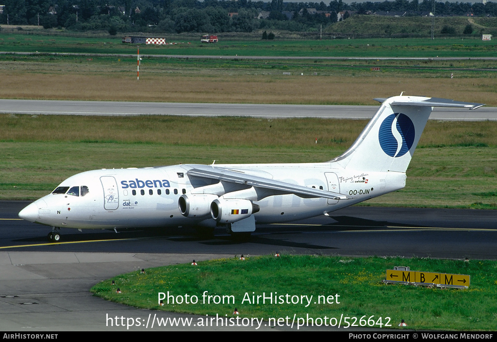 Aircraft Photo of OO-DJN | British Aerospace Avro 146-RJ85 | Sabena | AirHistory.net #526642