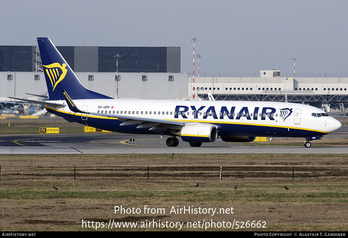 Aircraft Photo of 9H-QBM | Boeing 737-8AS | Ryanair | AirHistory.net #526662