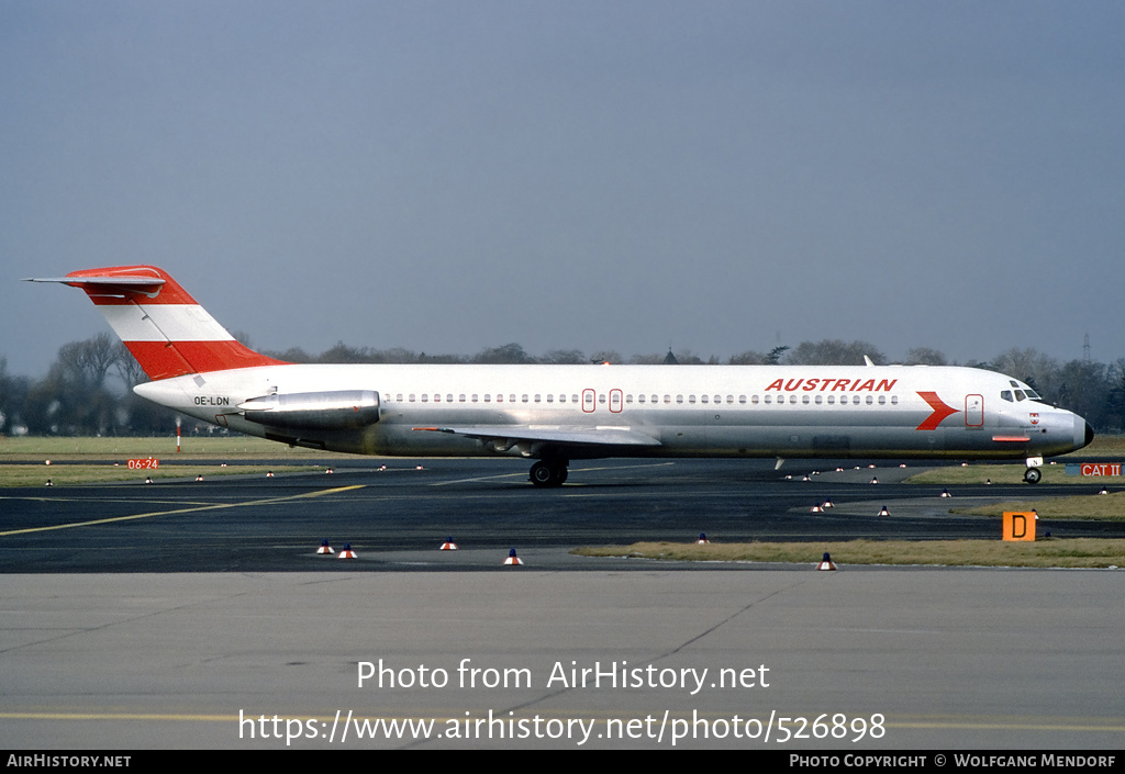 Aircraft Photo of OE-LDN | McDonnell Douglas DC-9-51 | Austrian Airlines | AirHistory.net #526898