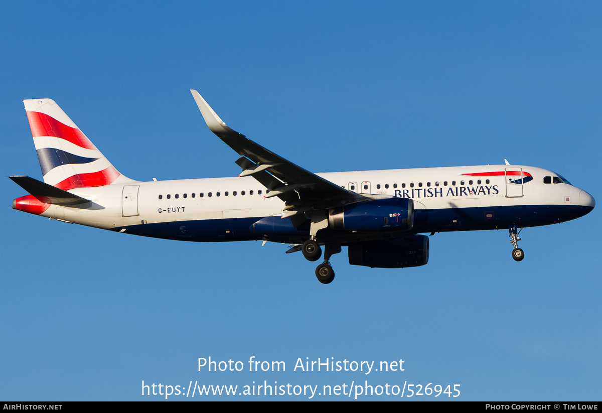 Aircraft Photo of G-EUYT | Airbus A320-232 | British Airways | AirHistory.net #526945