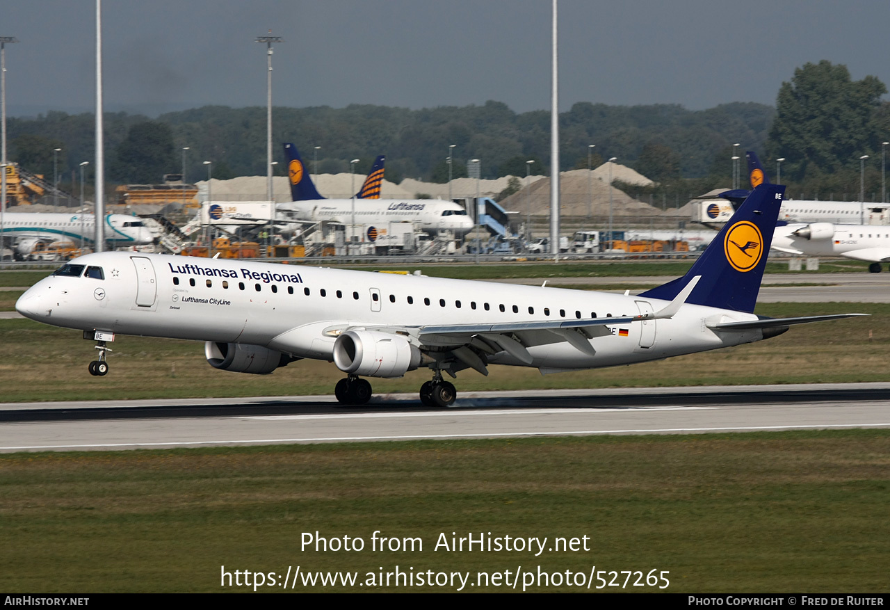 Aircraft Photo of D-AEBE | Embraer 195LR (ERJ-190-200LR) | Lufthansa Regional | AirHistory.net #527265