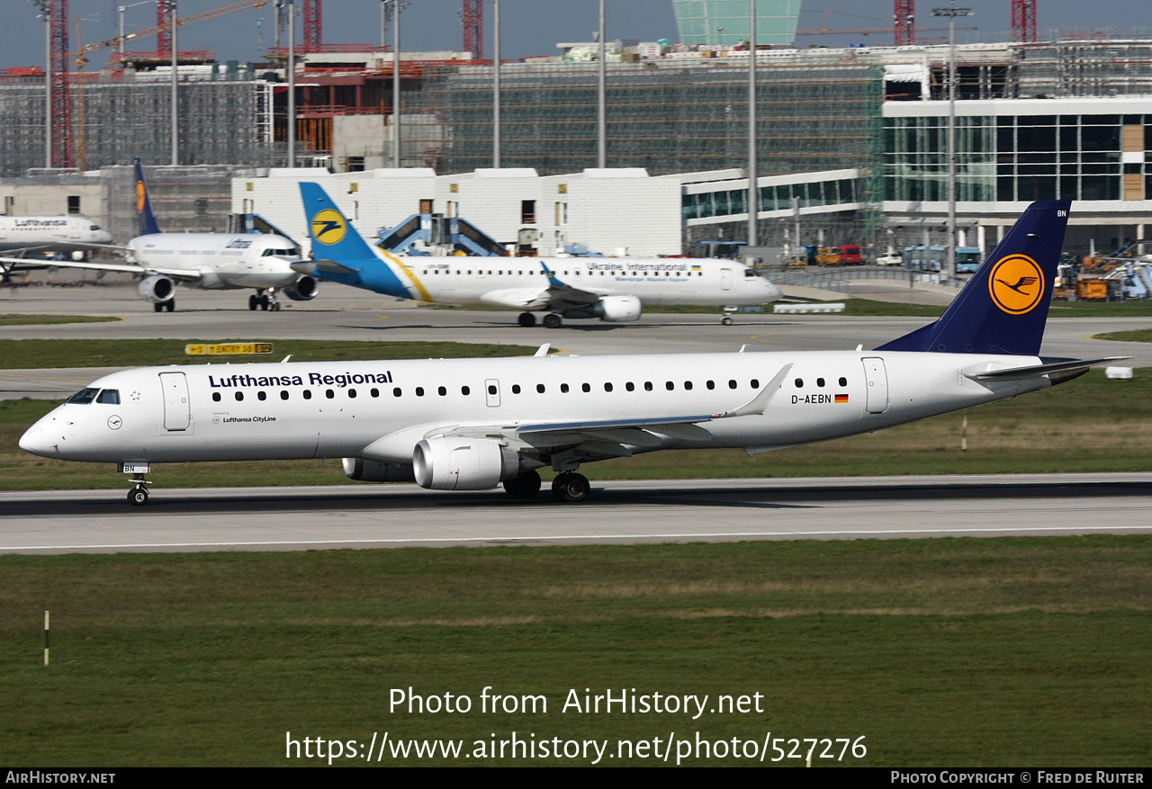 Aircraft Photo of D-AEBN | Embraer 195LR (ERJ-190-200LR) | Lufthansa Regional | AirHistory.net #527276