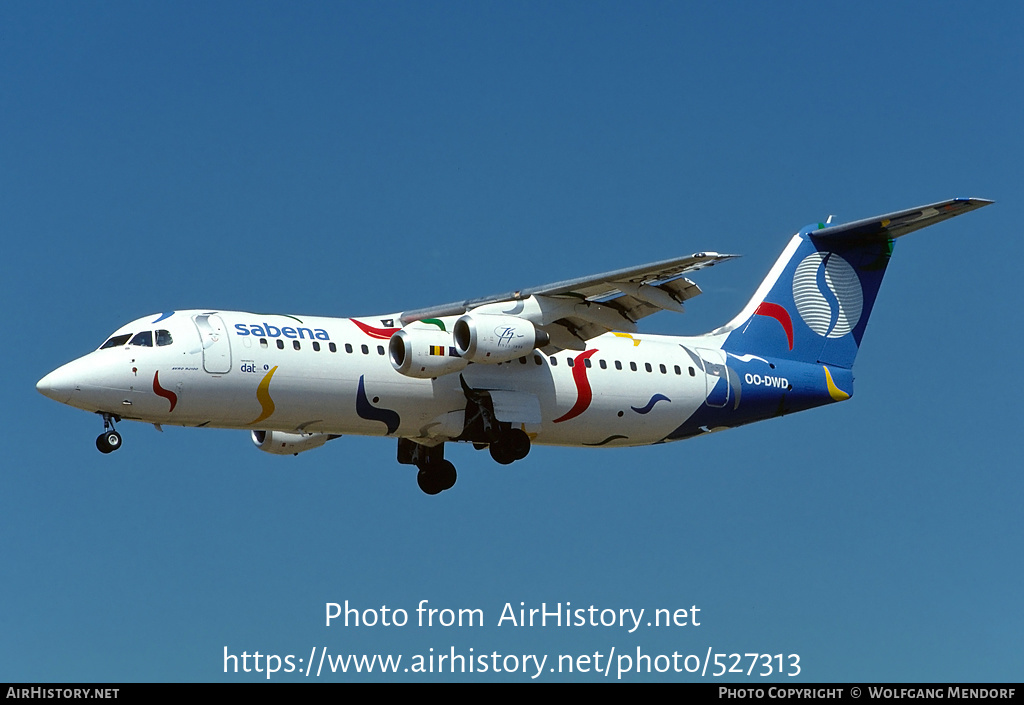 Aircraft Photo of OO-DWD | British Aerospace Avro 146-RJ100 | Sabena | AirHistory.net #527313