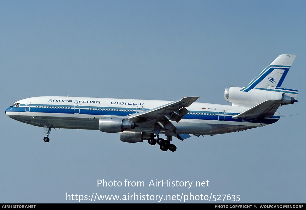 Aircraft Photo of YA-LAS | McDonnell Douglas DC-10-30 | Ariana Afghan Airlines | AirHistory.net #527635