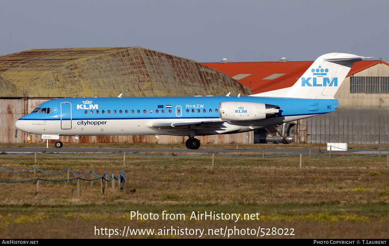 Aircraft Photo of PH-KZW | Fokker 70 (F28-0070) | KLM Cityhopper | AirHistory.net #528022