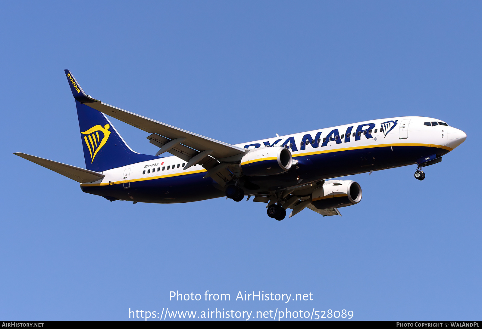 Aircraft Photo of 9H-QAS | Boeing 737-8AS | Ryanair | AirHistory.net #528089