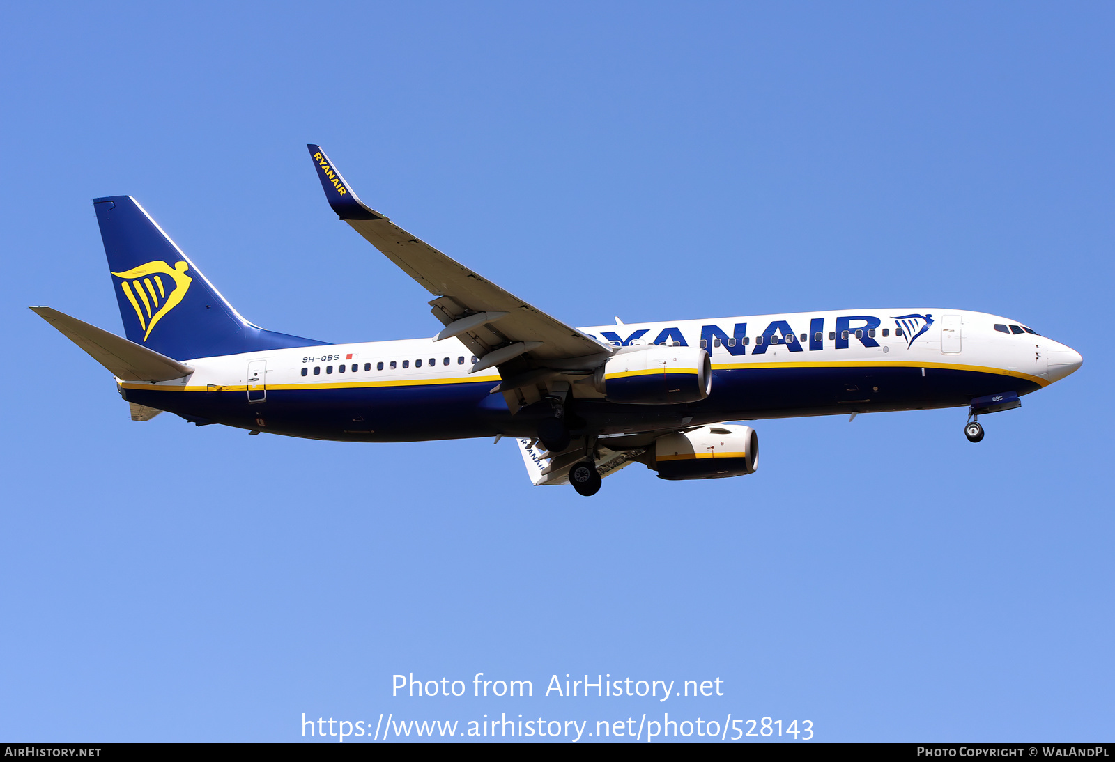 Aircraft Photo of 9H-QBS | Boeing 737-8AS | Ryanair | AirHistory.net #528143