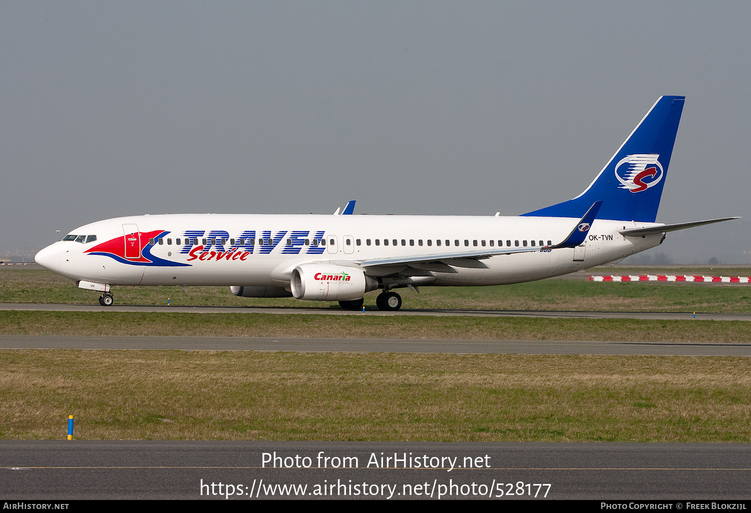 Aircraft Photo of OK-TVN | Boeing 737-8BK | Travel Service | AirHistory.net #528177