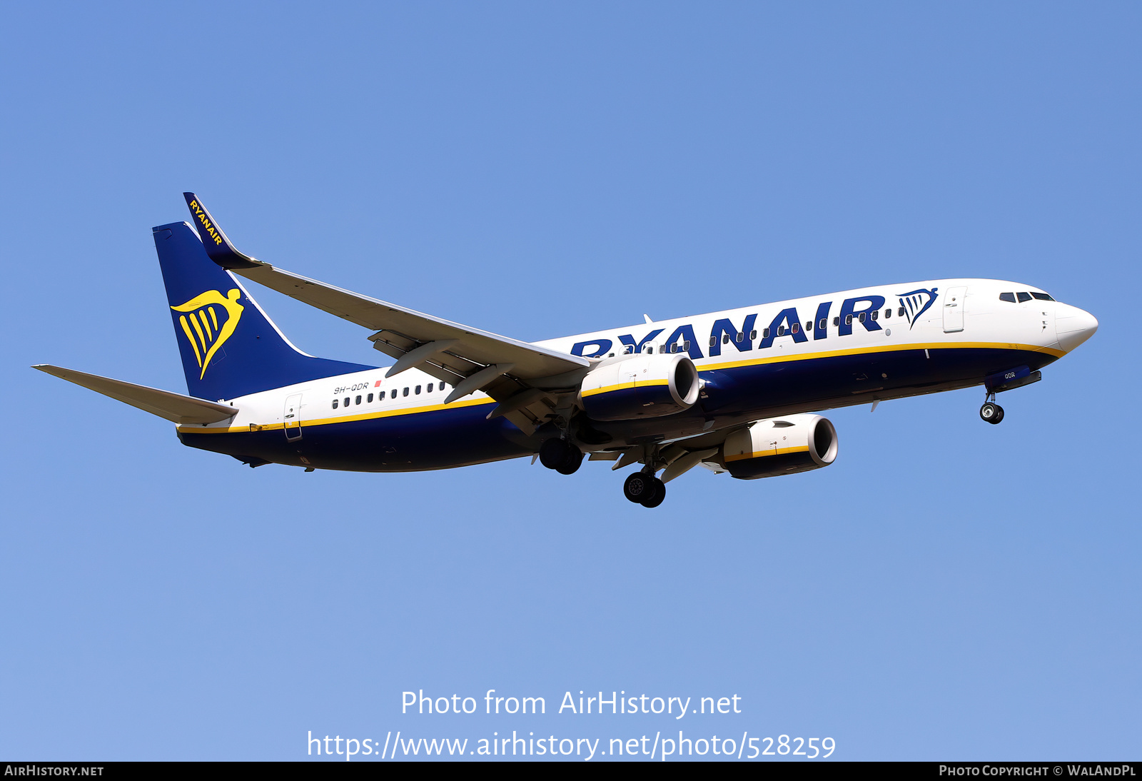 Aircraft Photo of 9H-QDR | Boeing 737-800 | Ryanair | AirHistory.net #528259